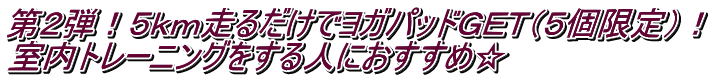 第２弾！５ｋｍ走るだけでヨガパッドＧＥＴ（５個限定）！ 室内トレーニングをする人におすすめ☆